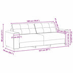 3-Seater Sofa with Cushion Brown Fabric