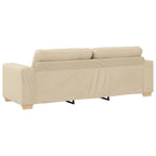 3-Seater Sofa with Cushion Cream Fabric