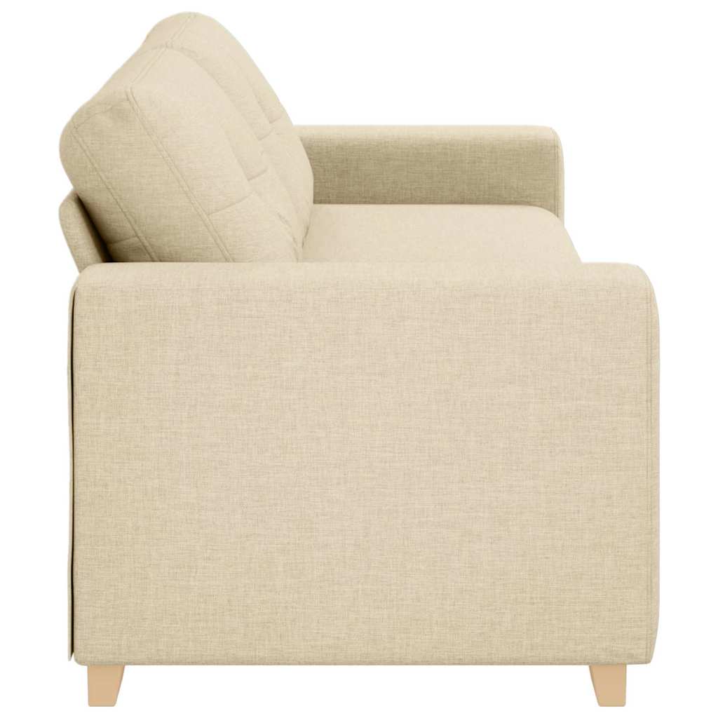 3-Seater Sofa with Cushion Cream Fabric