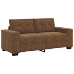 Loveseat Sofa with Cushion Brown Faux leather