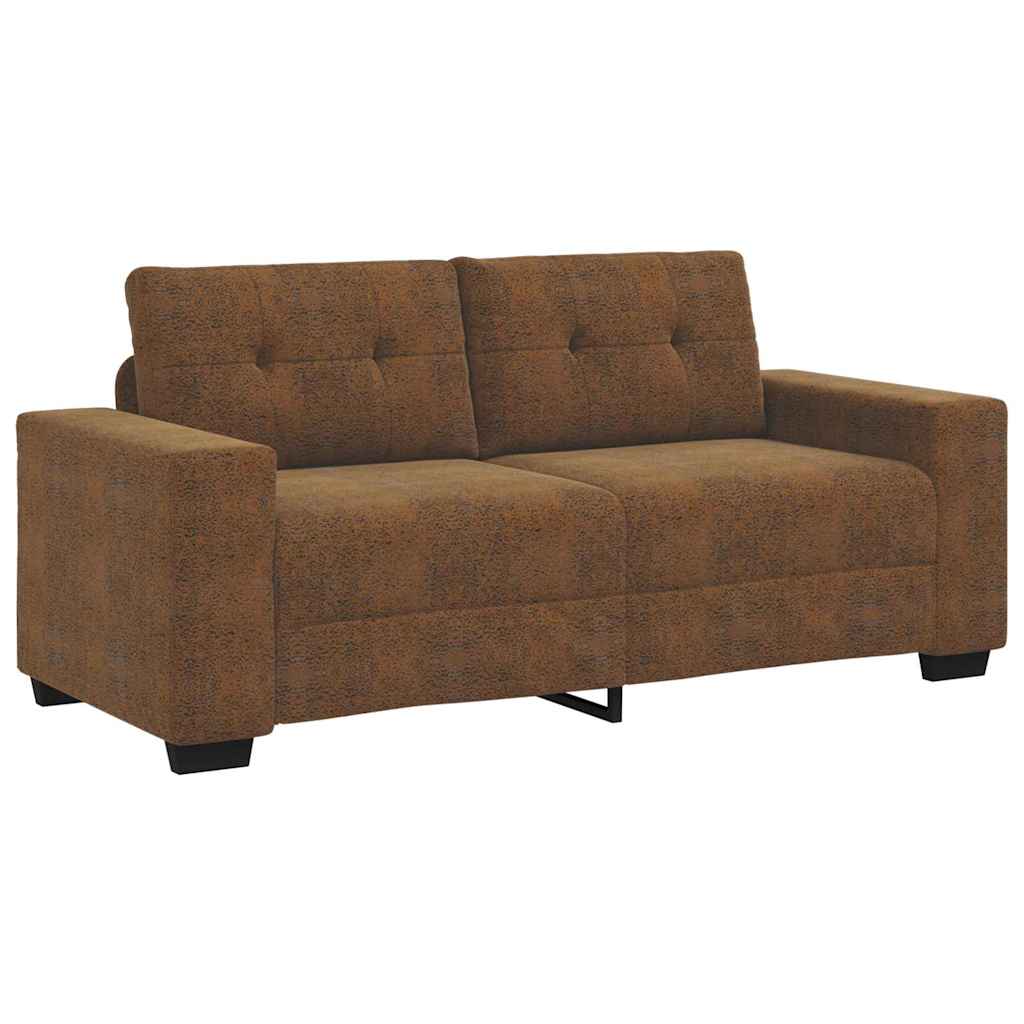 Loveseat Sofa with Cushion Brown Faux leather
