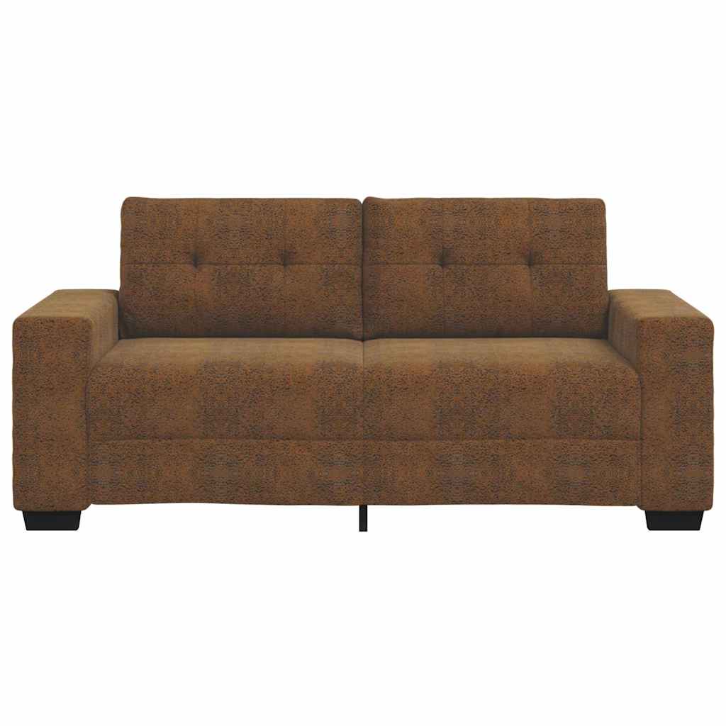Loveseat Sofa with Cushion Brown Faux leather