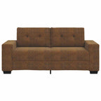 Loveseat Sofa with Cushion Brown Faux leather
