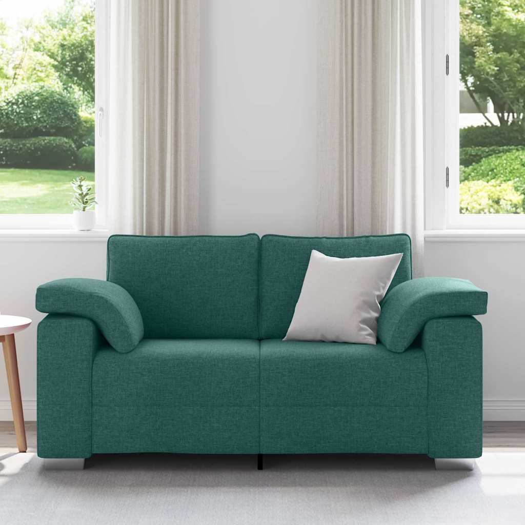 Sofa with Cushion Dark Green 160 x 77 x 82 cm Fabric