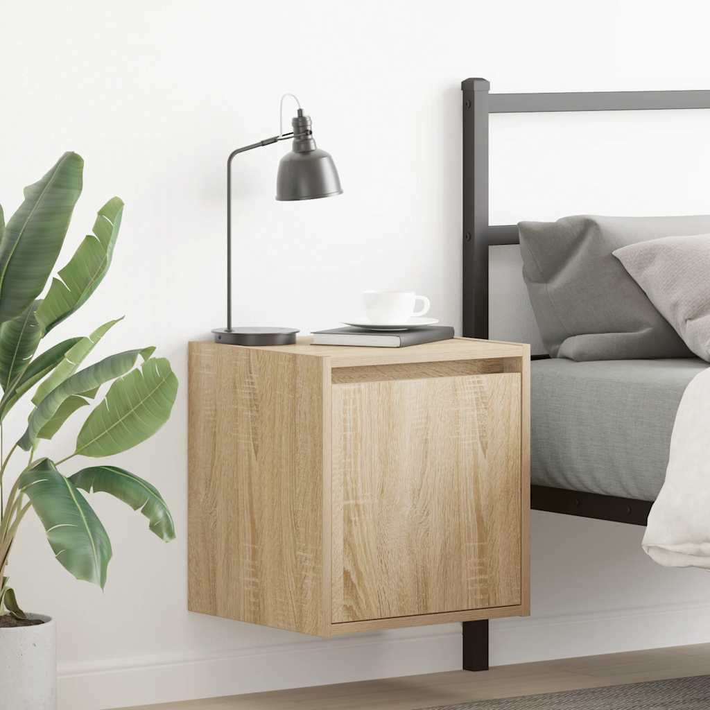 Wall-Mounted Bedside Cabinet Sonoma Oak 38x34x40 cm