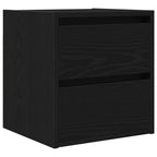 Wall-mounted Bedside Cabinet Black Oak 38x34x40 cm