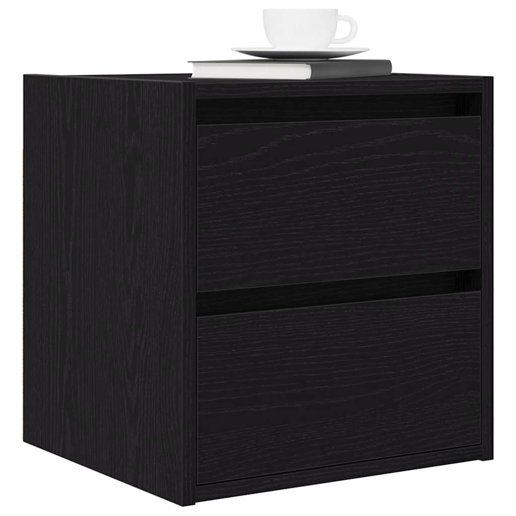 Wall-mounted Bedside Cabinet Black Oak 38x34x40 cm