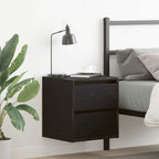 Wall-mounted Bedside Cabinet Black Oak 38x34x40 cm