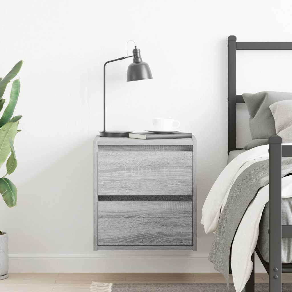 Wall-mounted Bedside Cabinet Grey Sonoma 38x34x40 cm