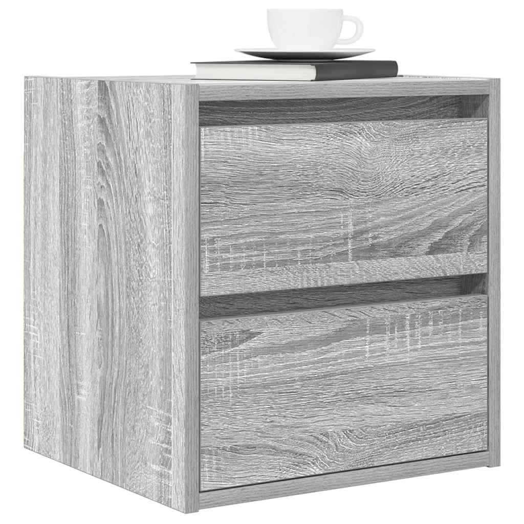 Wall-mounted Bedside Cabinet Grey Sonoma 38x34x40 cm