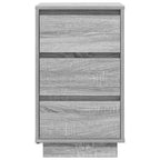 Bedside Cabinet with LED Lights Grey Sonoma 38x34x65 cm