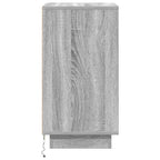 Bedside Cabinet with LED Lights Grey Sonoma 38x34x65 cm