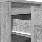 Bedside Cabinet with LED Lights Grey Sonoma 38x34x65 cm