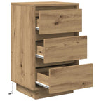 Bedside Cabinet with LED Lights Artisan Oak 38x34x65 cm