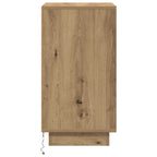 Bedside Cabinet with LED Lights Artisan Oak 38x34x65 cm