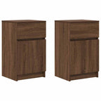 Bedside Cabinets 2 pcs Brown Oak 39x35x65 cm Engineered Wood