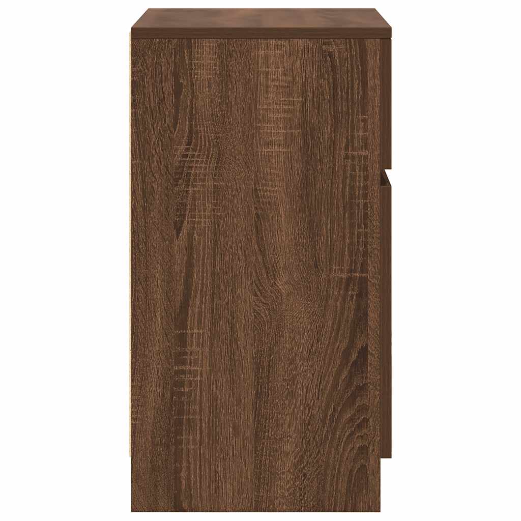 Bedside Cabinets 2 pcs Brown Oak 39x35x65 cm Engineered Wood