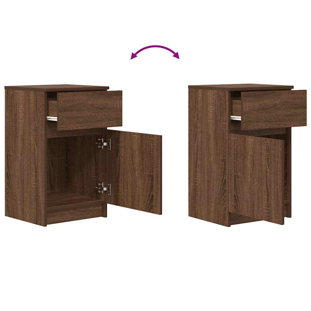 Bedside Cabinets 2 pcs Brown Oak 39x35x65 cm Engineered Wood