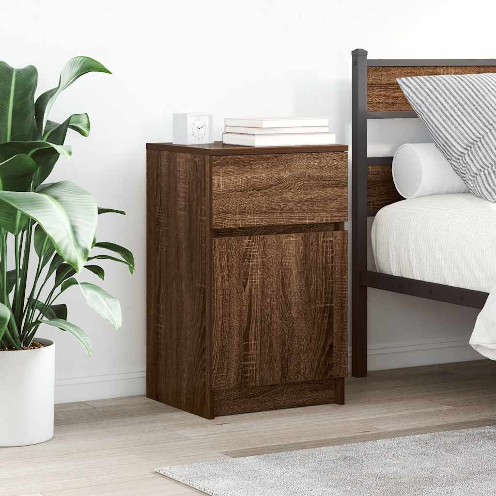 Bedside Cabinets 2 pcs Brown Oak 39x35x65 cm Engineered Wood