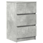 Bedside Cabinets with 3 Drawers 2 pcs Concrete Grey 39x35x65 cm