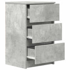 Bedside Cabinets with 3 Drawers 2 pcs Concrete Grey 39x35x65 cm