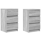 Bedside Cabinets with 3 Drawers 2 pcs Grey Sonoma 39x35x65 cm