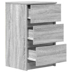 Bedside Cabinets with 3 Drawers 2 pcs Grey Sonoma 39x35x65 cm