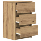Bedside Cabinet with 3 Drawers Artisan Oak 39x35x65 cm
