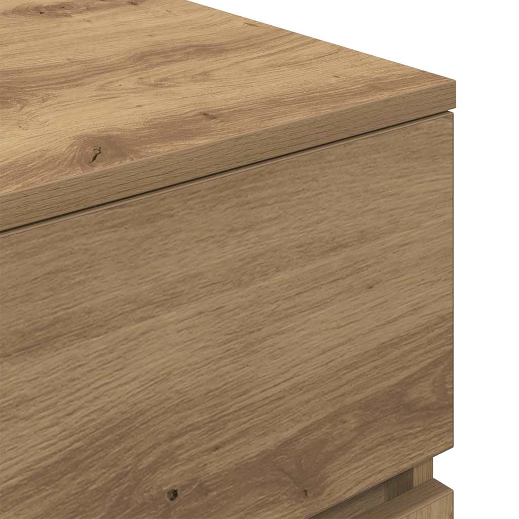 Bedside Cabinet with 3 Drawers Artisan Oak 39x35x65 cm