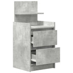 Bedside Cabinet with 2 Drawers Concrete Grey 38x34x80 cm