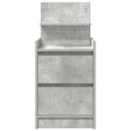 Bedside Cabinet with 2 Drawers Concrete Grey 38x34x80 cm