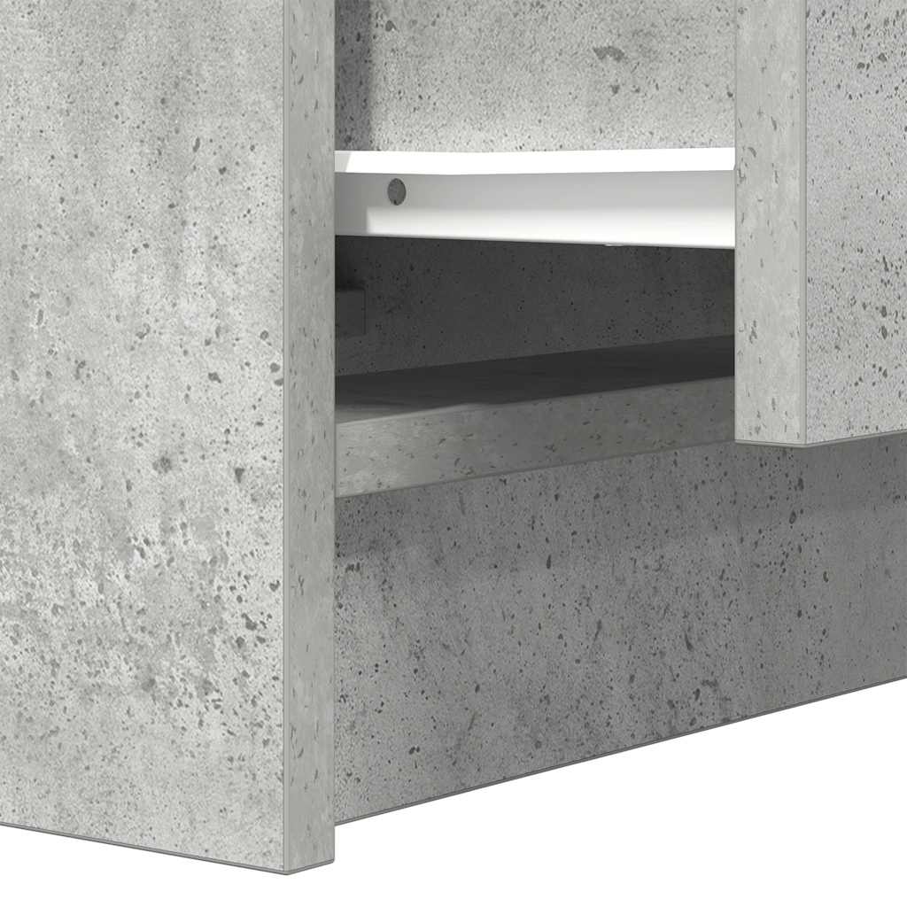 Bedside Cabinet with 2 Drawers Concrete Grey 38x34x80 cm