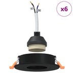 Spotlight 6 pcs Black 9 x 9 x 2 cm Aluminium