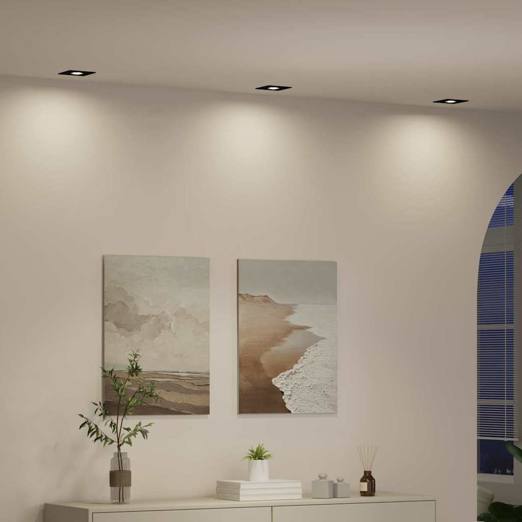 Spotlight 24 pcs Black 9 x 9 x 2 cm Aluminium