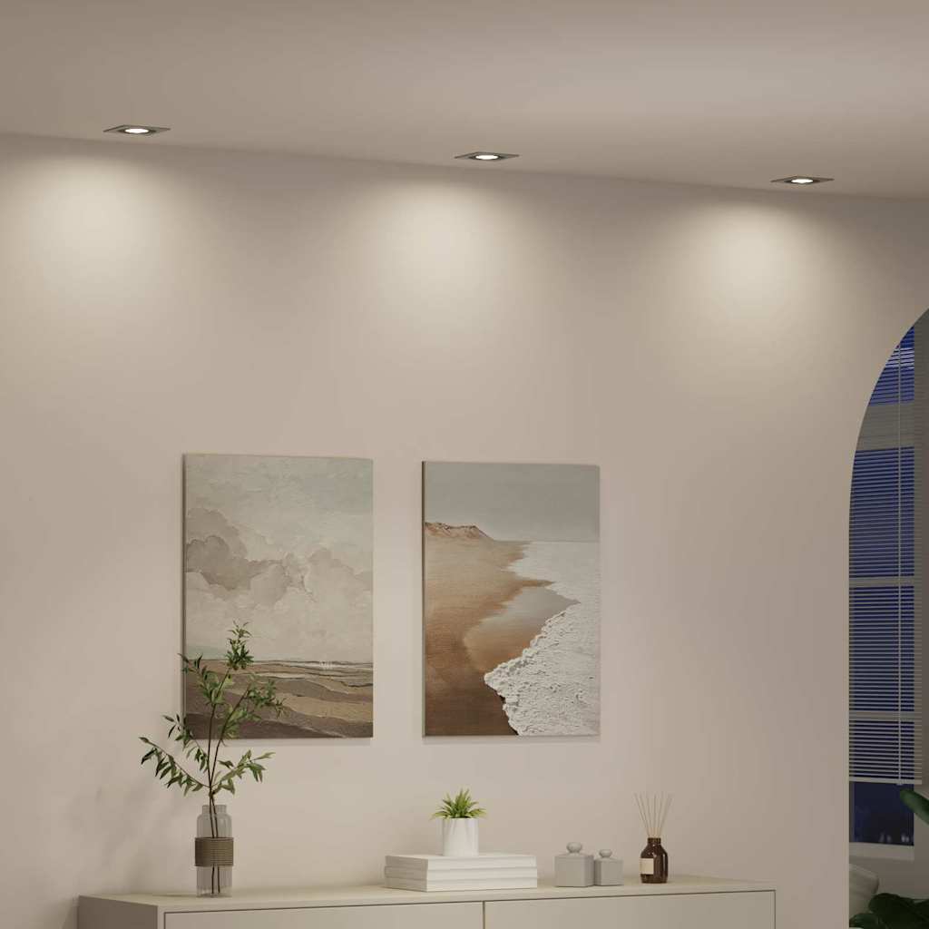 Spotlight 6 pcs Silver 9 x 9 x 2 cm Aluminium