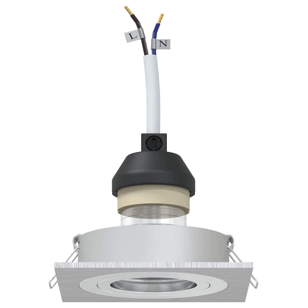 Spotlight 12 pcs Silver 9 x 9 x 2 cm Aluminium