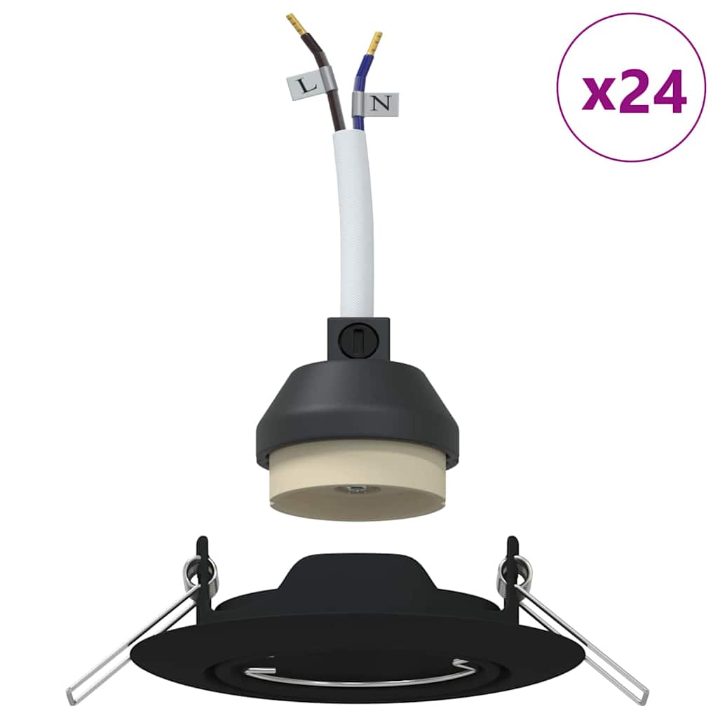 Spotlight 24 pcs Black 9 x 9 x 2.5 cm Metal