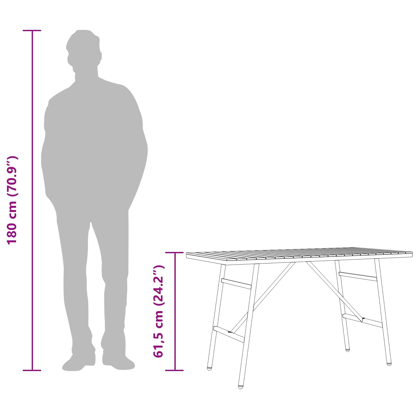 Dining Table Brown 110 x 55 x 62 cm Solid Acacia Wood