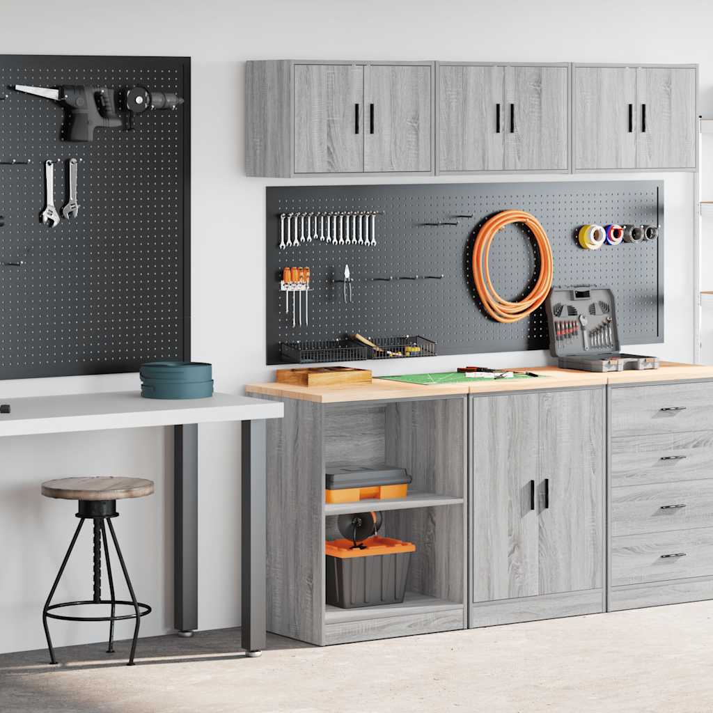 Garage Cabinets 2 pcs Grey Sonoma Engineered Wood