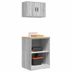 Garage Cabinets 2 pcs Grey Sonoma Engineered Wood