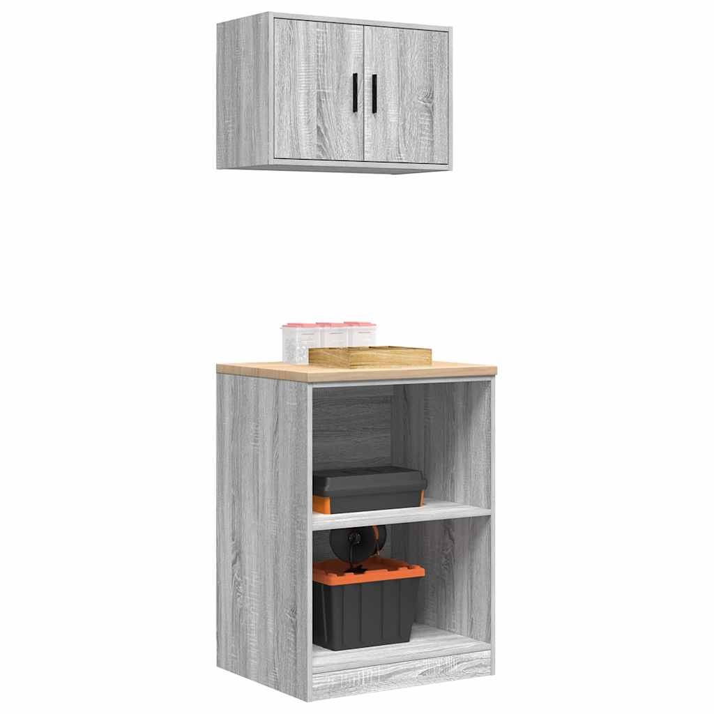 Garage Cabinets 2 pcs Grey Sonoma Engineered Wood