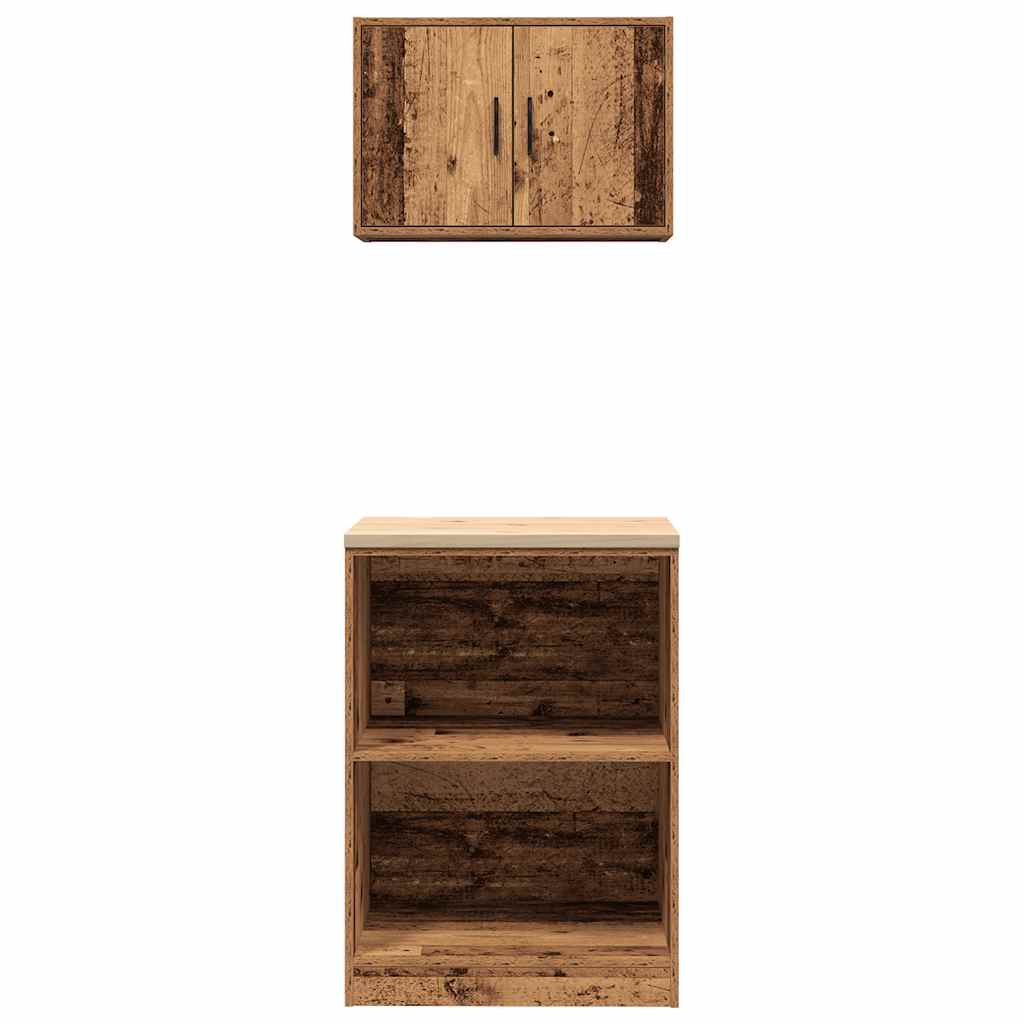 Garage Cabinets 2 pcs Old Wood Engineered Wood