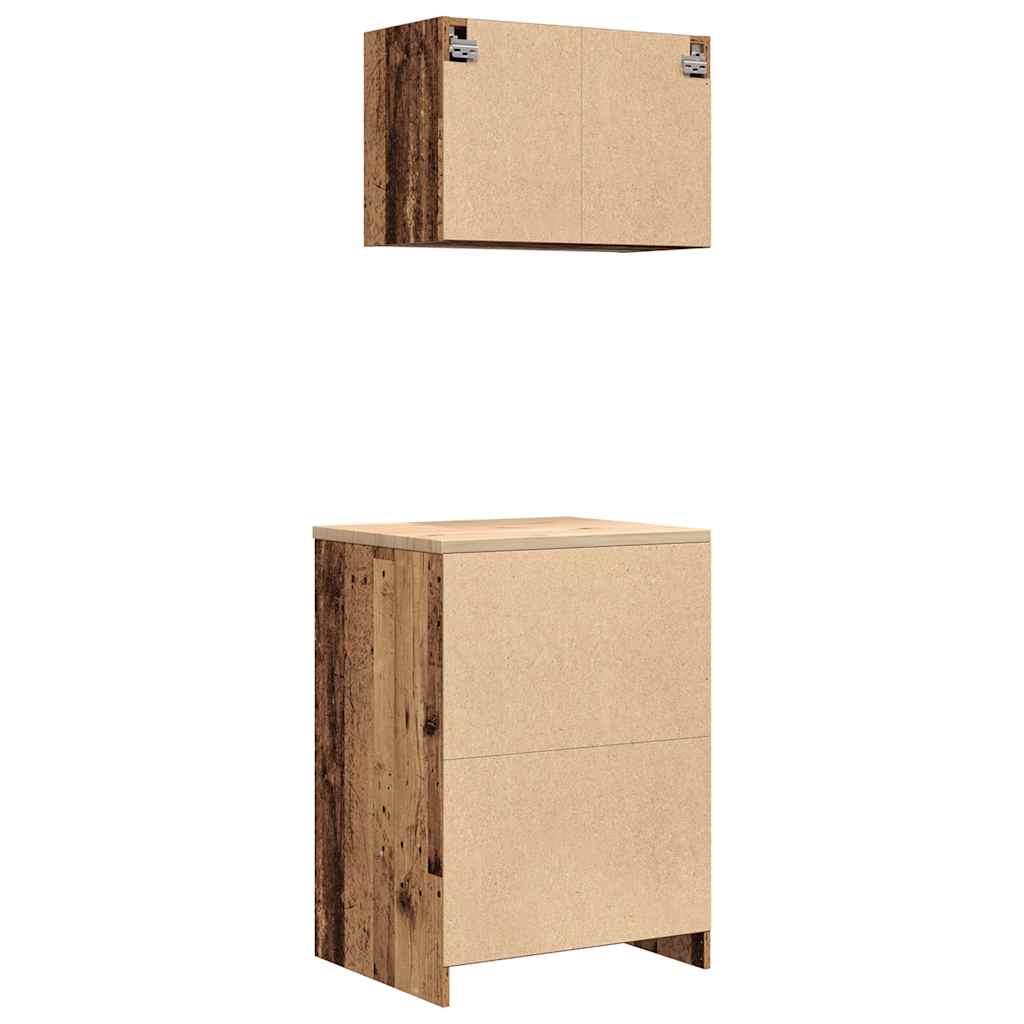 Garage Cabinets 2 pcs Old Wood Engineered Wood