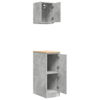 Garage Cabinets 2 pcs Concrete Grey Engineered Wood