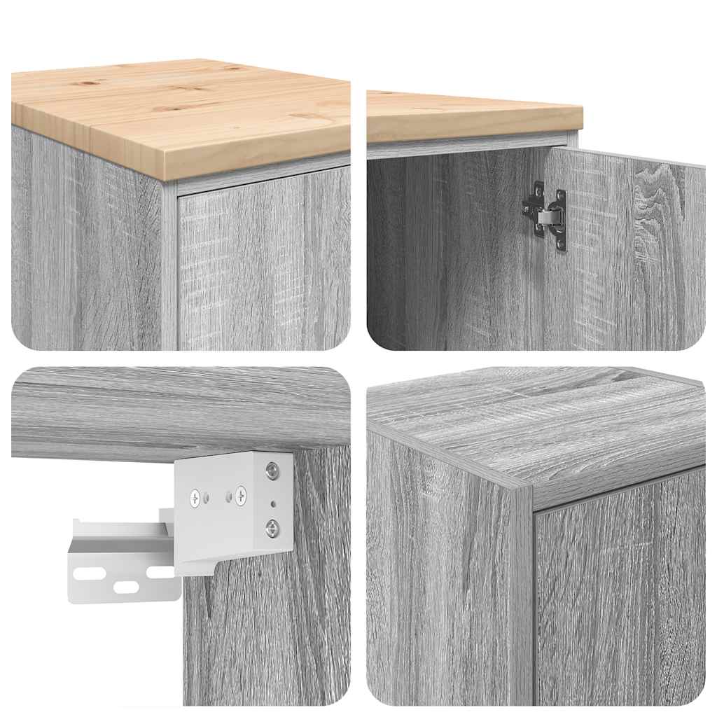 Garage Cabinets 2 pcs Grey Sonoma Engineered Wood