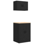 Garage Cabinets 2 pcs Black Engineered Wood