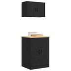 Garage Cabinets 2 pcs Black Engineered Wood