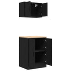 Garage Cabinets 2 pcs Black Engineered Wood