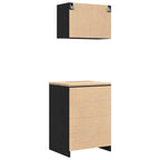 Garage Cabinets 2 pcs Black Engineered Wood