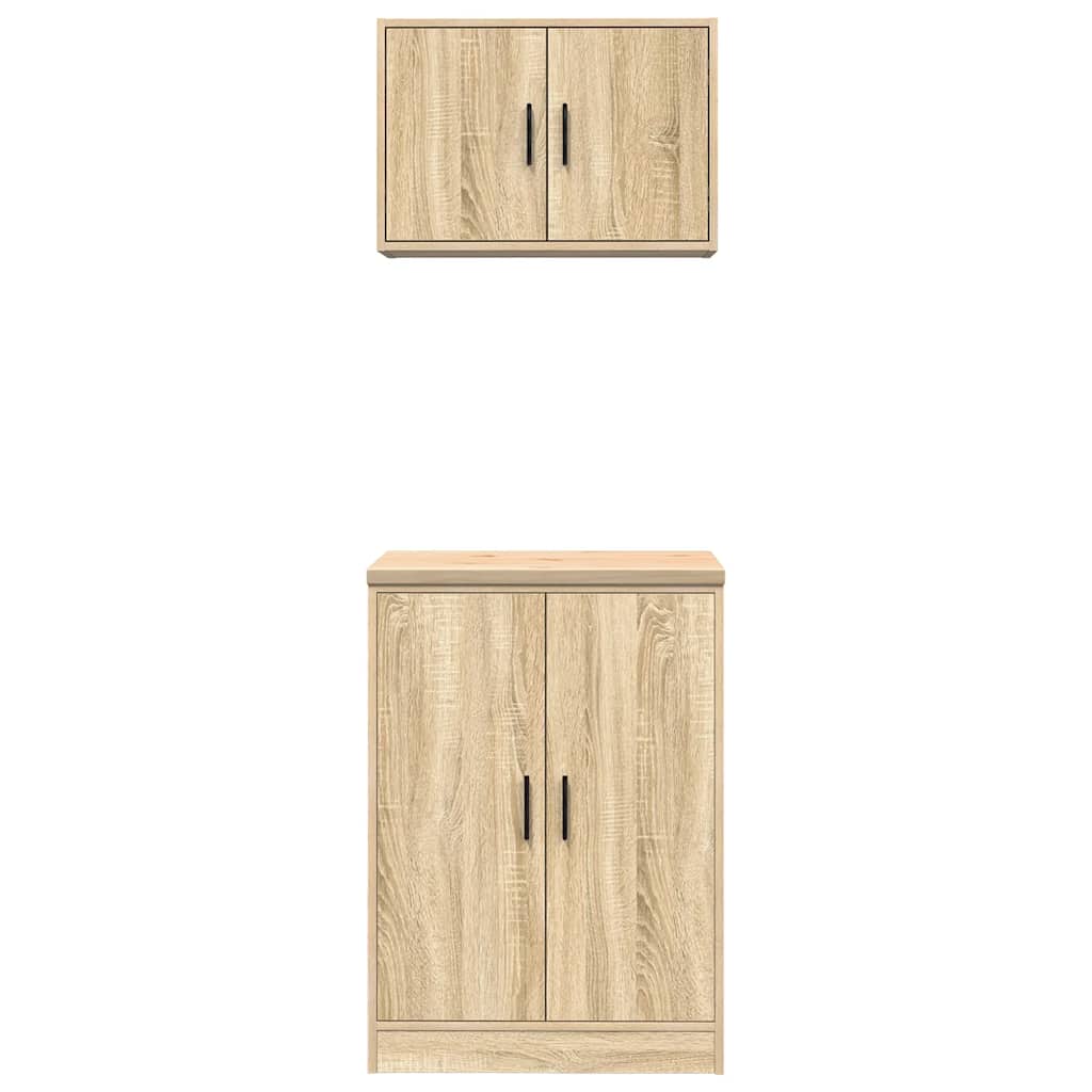 Garage Cabinets 2 pcs Sonoma Oak Engineered Wood